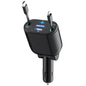 MAGJIEYX Retractable Car Charger, Fast Charging Adapter 62W Type-C/USB-i Cables and USB C/USB A QC & PD Ports for iPhone 17/16/15/14/13/12Pro Max Plus,iPad,AirPods, Galaxy