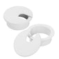 1-3/8" White Desk Grommet, JTemgle Plastic Cable Hole Cover Computer Table Cord Wire Organizer Caps Desktop Cord Management for Home Office TV Stands Tabletops, 2 Pieces