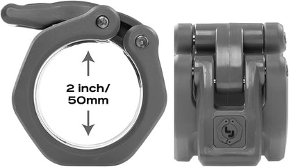 Lock-Jaw Barbell Collars HEX Olympic Barbell Clamps 2 Pcs – Heavy Duty Bar Clamps for 2” & 50mm Olympic Bars – Secure Weight Bar Clamps for Strength Training & Home Gym Accessories – Red