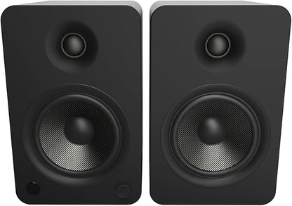 Kanto YU6 Powered Bookshelf Speakers with Bluetooth (Matte Black) with SP9 Desktop Stands (Black)