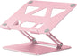 Laptop Stand Holder, Adjustable Desk Laptop Riser, Foldable Notebook Computer Stands for MacBook Air Pro HP Lenovo Dell Samsung Chromebook, Up to 15.6 inch, Rose Gold