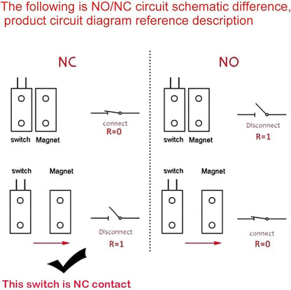 Rolling Door Contact Magnetic Reed Switch Alarm with 2 Wires for NC. Applications MC-52