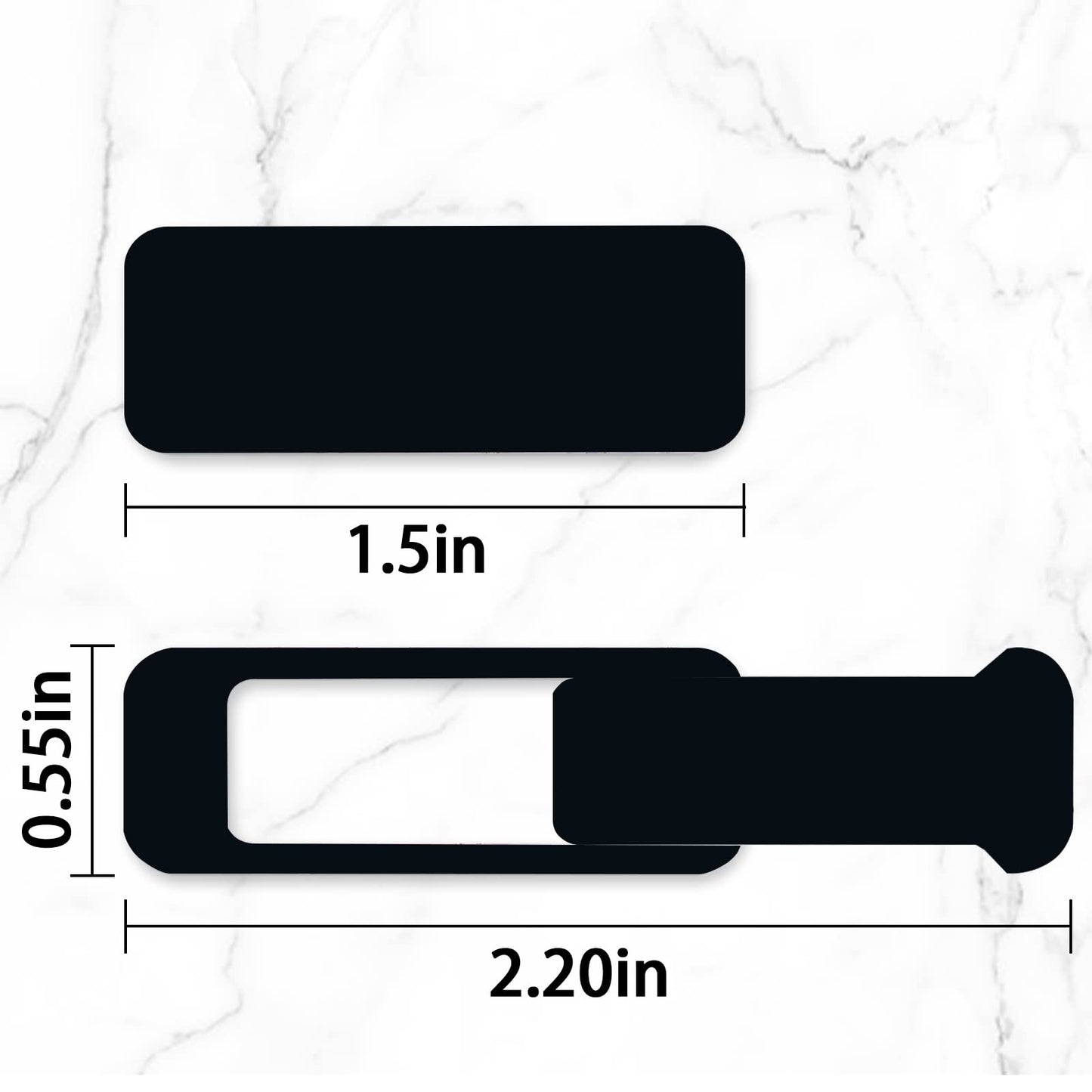 Webcam Cover, 3 Pieces, Laptop Camera Cover, Privacy Shielding Capacity is Twice as Big as The Traditional, Suitable for Computer Mobile Phones, laptops, Tablets and so on (Black)