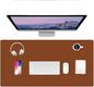 PU Leather Desk Pad Protector Gaming Mouse Pad Non Slip Desk Mat for Keyboard and Mouse Waterproof Desk Writing Pad for Office and Home Desk Accessories(Brown, 47.2 * 17.7)