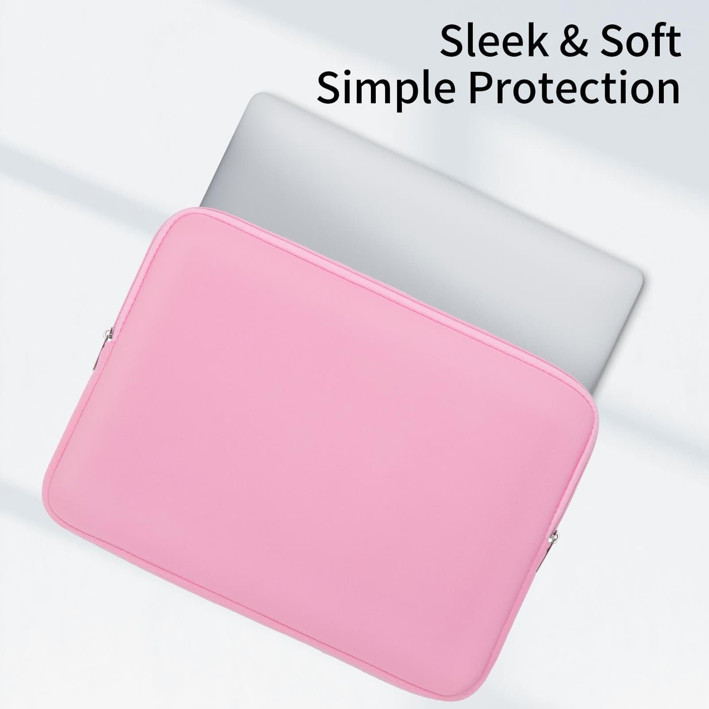 RAINYEAR 15.6 Inch Laptop Sleeve Case Soft Lining Padded Cover, Pink