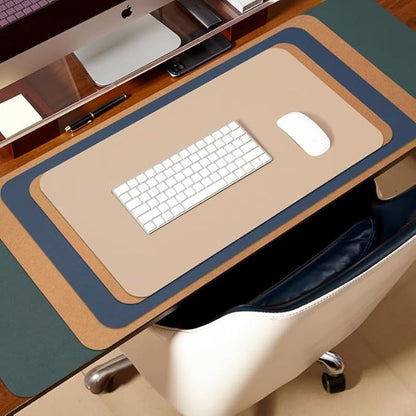 Cork Desk Mat - Small Dual-Sided Desk Pad for Office and Home - Desk Organization and Accessories - Ideal for Large Mouse Pad and Small Desk Mats on Top of Desks(Beige,23.6"x 13.8")