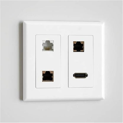 2 Gang Decorative Screwless Wall Plate Light Switch Cover, Hidden Screw Smooth Face, White, 10 pcs