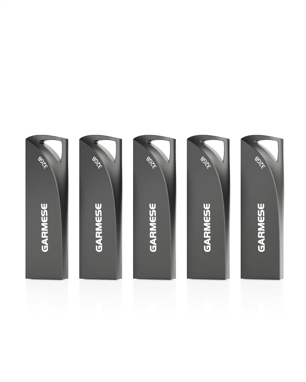 GARMESE 32GB USB 3.0 Flash Drive, 5PCS Metal Thumb Drive with Keychain Hole