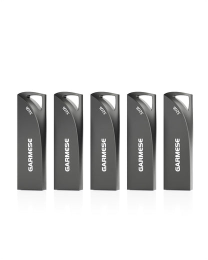 GARMESE 32GB USB 3.0 Flash Drive, 5PCS Metal Thumb Drive with Keychain Hole