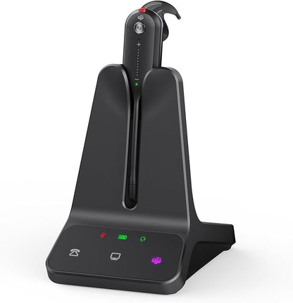 Yealink DECT Wireless Headset WH63 E2,Teams Certified,Single Ear(Mono) Office Headset for Desk Phone and Computer Softphone,Noise Cancelling Mic, 607Ft Range,3 Wearing Styles