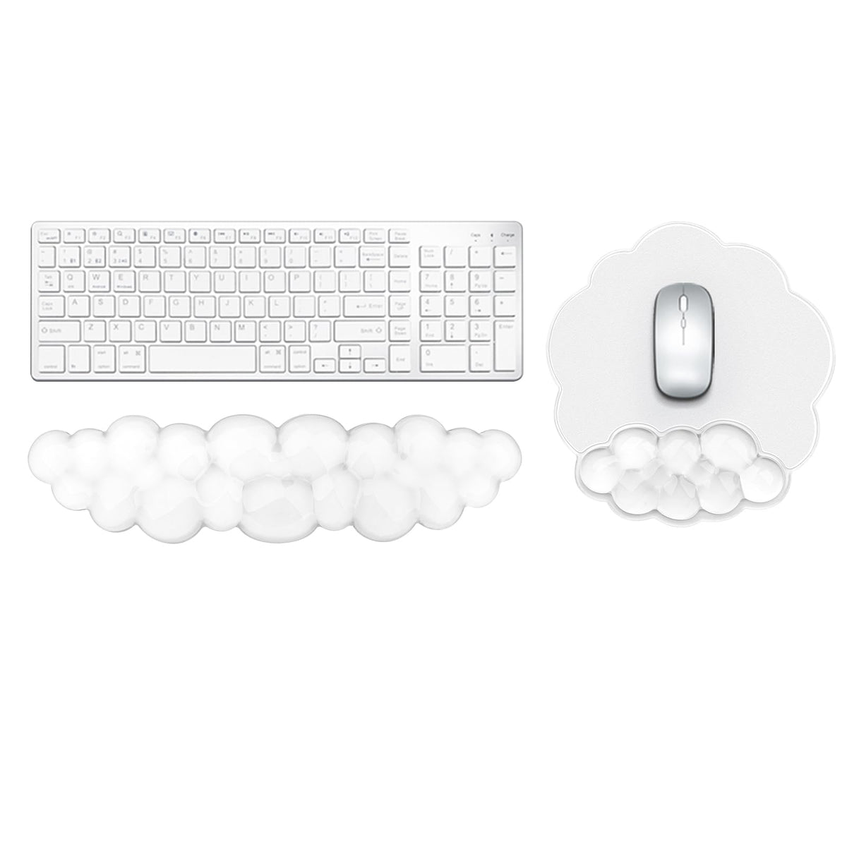 Gel Cloud Keyboard and Mouse Wrist Rest, Cute Wrist Support and Arm Support Keyboard Rest for Keyboard and Mouse Typing Pain Relief，Suitable for Office/Computer/Laptop/Gaming (Pink)