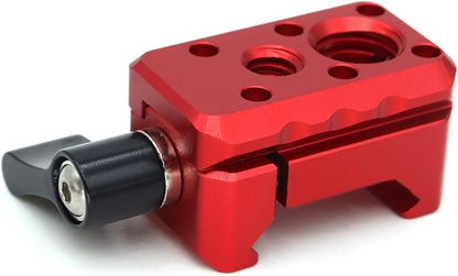 SZJELEN NATO Clamp Adapter with Cold Shoe,NATO Rail Lock Clamp Mount with 1/4" 3/8" ARRI Thread for Camera Cage Handle Monitor LED Light Microphone Magic Arm (Red)