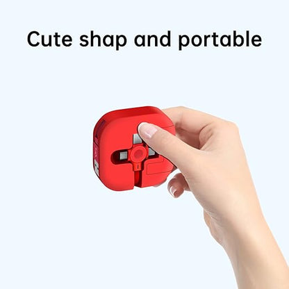 Three in One Charging Cable Cord. 3 in 1 Charging Cable Retractable. Compatible USB C(Type-C)/Micro USB/IP, Compatible with Phone, Android, Tablet (Red)