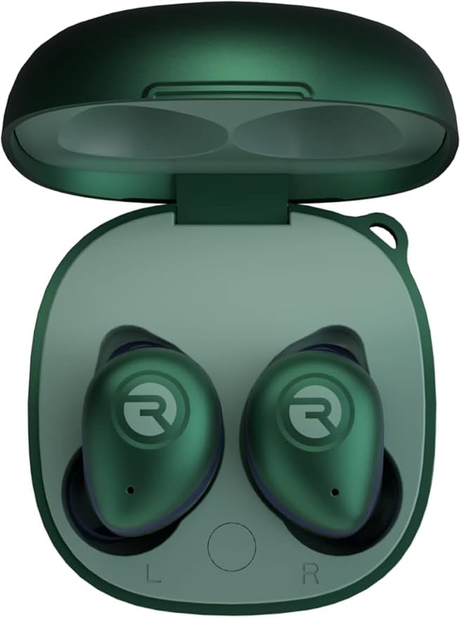Raycon Fitness Bluetooth True Wireless Earbuds with Built in Mic 56 Hours of Battery, IPX7 Waterproof, Active Noise Cancellation, Awareness Mode, and Bluetooth 5.3 (Green)