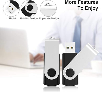 KEXIN 10 Pack 4GB Flash Drive Thumb Drive 4G USB Drive Memory Stick with LED Indicator, USB 2.0 Black