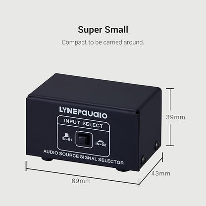 Audio Switcher 3.5mm 2 in 1 Out/1 in 2 Out A/B Switch Stereo Audio Splitter Box with No Distortion 3.5mm Jack for Switching Between Computer Speakers and Headphones