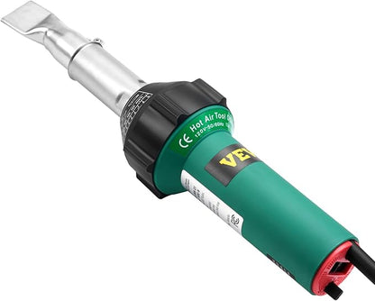 VEVOR Hot Air Plastic Welder, 1600W Hot Air Torch Pistol, 122-1112℉ PVC TPO Vinyl Heat Gun Welding Torch, Plastic Roofing Welding Kit with 17 Accessories- Toolbox, Nozzle, Roller, Blades for PP/PE/PVC