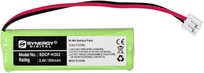 Synergy Digital Cordless Phone Batteries, Compatible with Vtech 89-1337-00-00, BT18443, BT28443 Cordless Phone Batteries (Ni-MH, 2.4V, 500 mAh), Set of 2