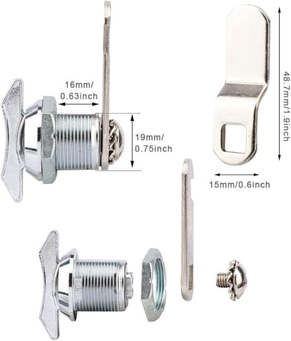 Thumb Operated Offset Cam Lock,Replacement Keyless Compartment Latch, Non-Locking Compartment Lock for RV, Camper, Vehicles, Storage Door Cabinet Mailbox Drawer(Color:S: 19 x 16mm)