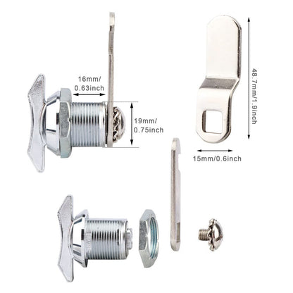 Thumb Operated Offset Cam Lock,Replacement Keyless Compartment Latch, Non-Locking Compartment Lock for RV, Camper, Vehicles, Storage Door Cabinet Mailbox Drawer(Color:S: 19 x 16mm)