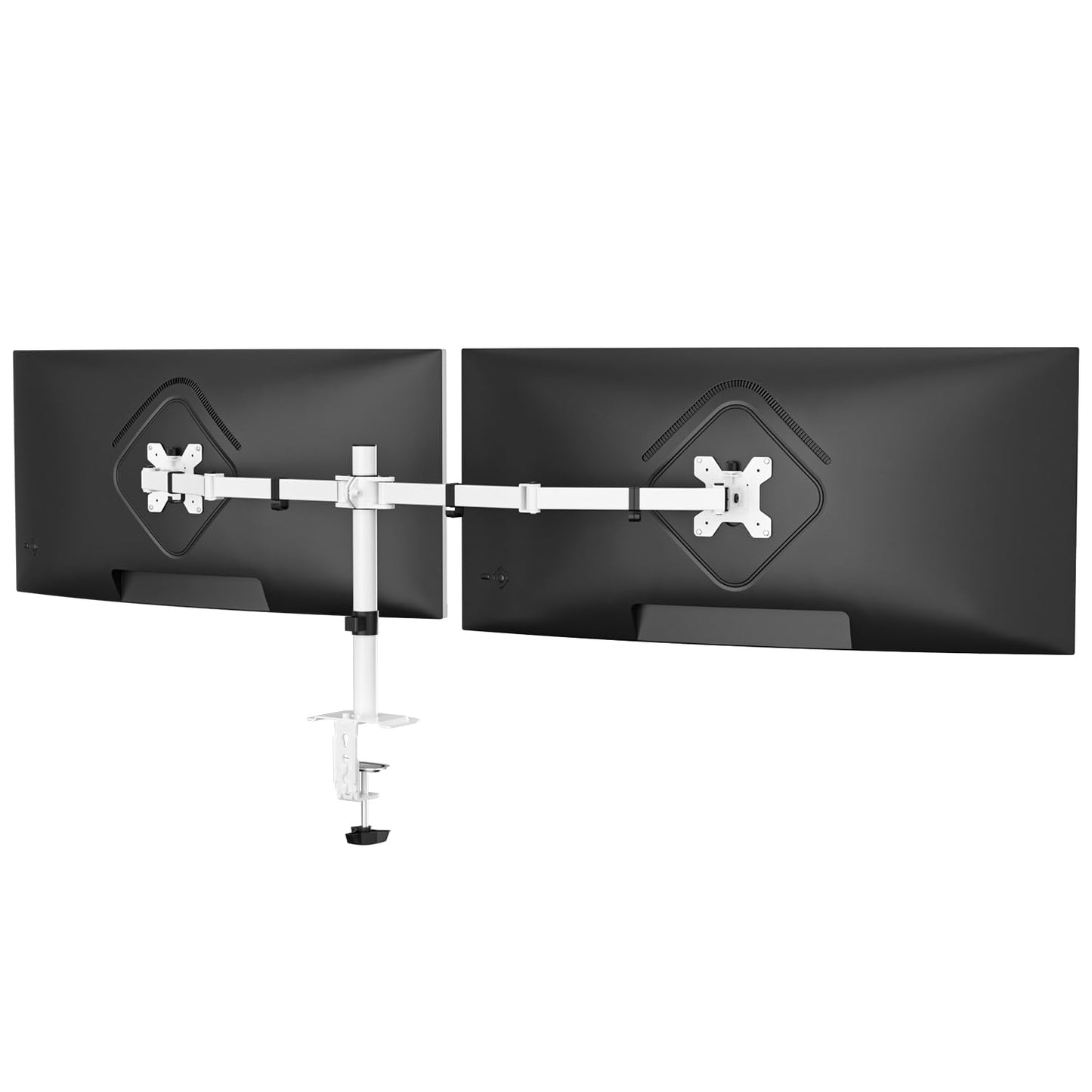 Suptek Dual Monitor Desk Mount, Adjustable Dual Monitor Arm for 2 Monitor Screens up to 43 inch, 15.75" Pole Monitor Stand for Desk, Holds up to 22 lbs,White(MD9442LW)