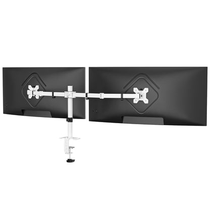 Suptek Dual Monitor Desk Mount, Adjustable Dual Monitor Arm for 2 Monitor Screens up to 43 inch, 15.75" Pole Monitor Stand for Desk, Holds up to 22 lbs,White(MD9442LW)