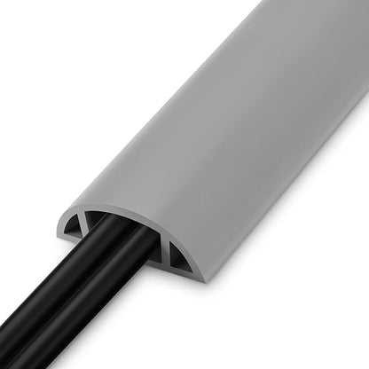 5.5FT Floor Cord Cover, Grey Soft Cable Cover Floor, Large Size Extension Cord Covers for Floor, Power Cord Protector Floor Wire Cover - Cord Channel Diameter: 0.7" (W) x 0.4" (H)