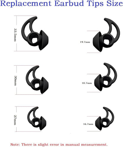 Silicone Earbud Tips 3 Pairs, Medium Replacement Eartips, Soft Earbud Tips Compatible with Bose QuietComfort Earbuds and Sport Earbuds,Black