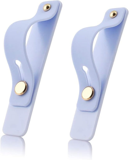 Removable and Reusable Cell Phone Grip Strap, Yetaida Telescopic Finger Kickstand Bracket Universal Silicone Phone Holder Stand and Portable Finger Loop for Most Smartphones Case (Lilac)