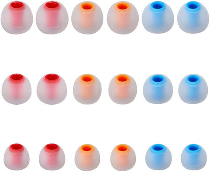 Earbud Tips Soft Silicone Earbuds Replacement Tips Fit for in-Ear Headphones(Inner Hole from 3.8mm - 4.2mm Earphones) 9 Pairs S/M/L