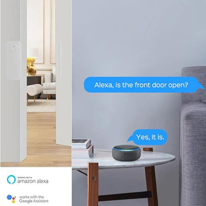 EVERSECU Tuya Smart WiFi Door Sensor Open/Close Detector App Notification Battery Operated, Compatible with Amazon Alexa, Google Assistant, No Need Hub (4pcs)