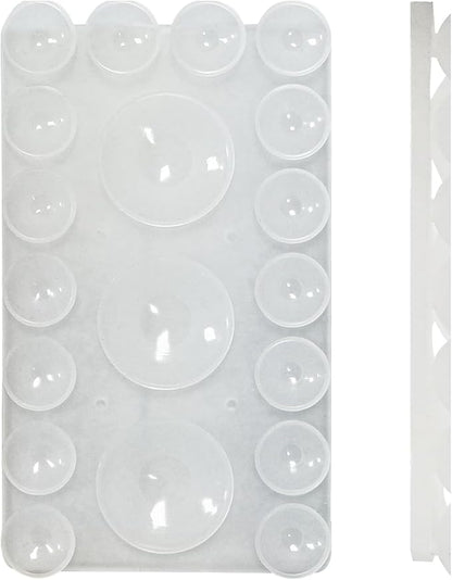 2024 Upgrade 2PCS Silicone Suction Cup Phone Case Adhesive Mount,Adhesive Grip, Sticky Suction Cup Phone Holder & Suction Phone case Holder TikTok & Selfies (Transparent, 3+16 Single Sided)