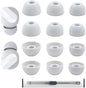 Replacement Silicone Ear Tips for Beats Fit Pro/Studio Buds/Studio Buds+ Headphone, 6 Pairs Earbuds Eartips L/M/S, Eargels Set Fit in Case, Earplug Ear Cap (Silver White with Pen)