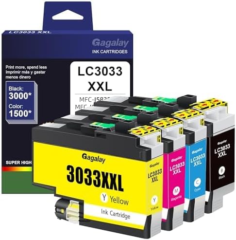 Gagalay Ink Cartridges Compatible for Brother BK/C/M/Y Ink Cartridges High-Yield Work with MFC-J995DW MFC-J805DW MFC-J815DW, MFC-J995DW XL MFC-J805DW XL Printer (4 Pack)