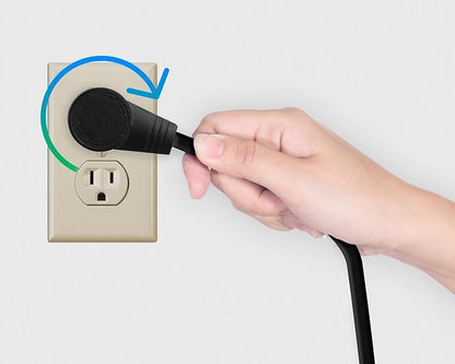 Maximm Monitor Computer Power Cord 5 Ft Flat Plug 360° Rotating PC Cable 3 Prong for, Desktop, Printer, Scanner, 16 AWG NEMA 5-15P to IEC13 - UL Certified