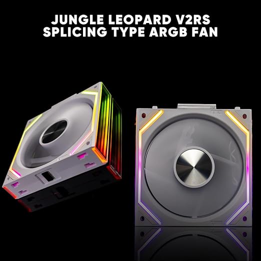 Jungle Leopard Interstellar V2 RS 120mm Case Fan Infinity Mirror Module Daisy-Chain ARGB Fan Triple Pack Suitable PC Cooling Fans 360mm AIO Cooler(White-3Pack)