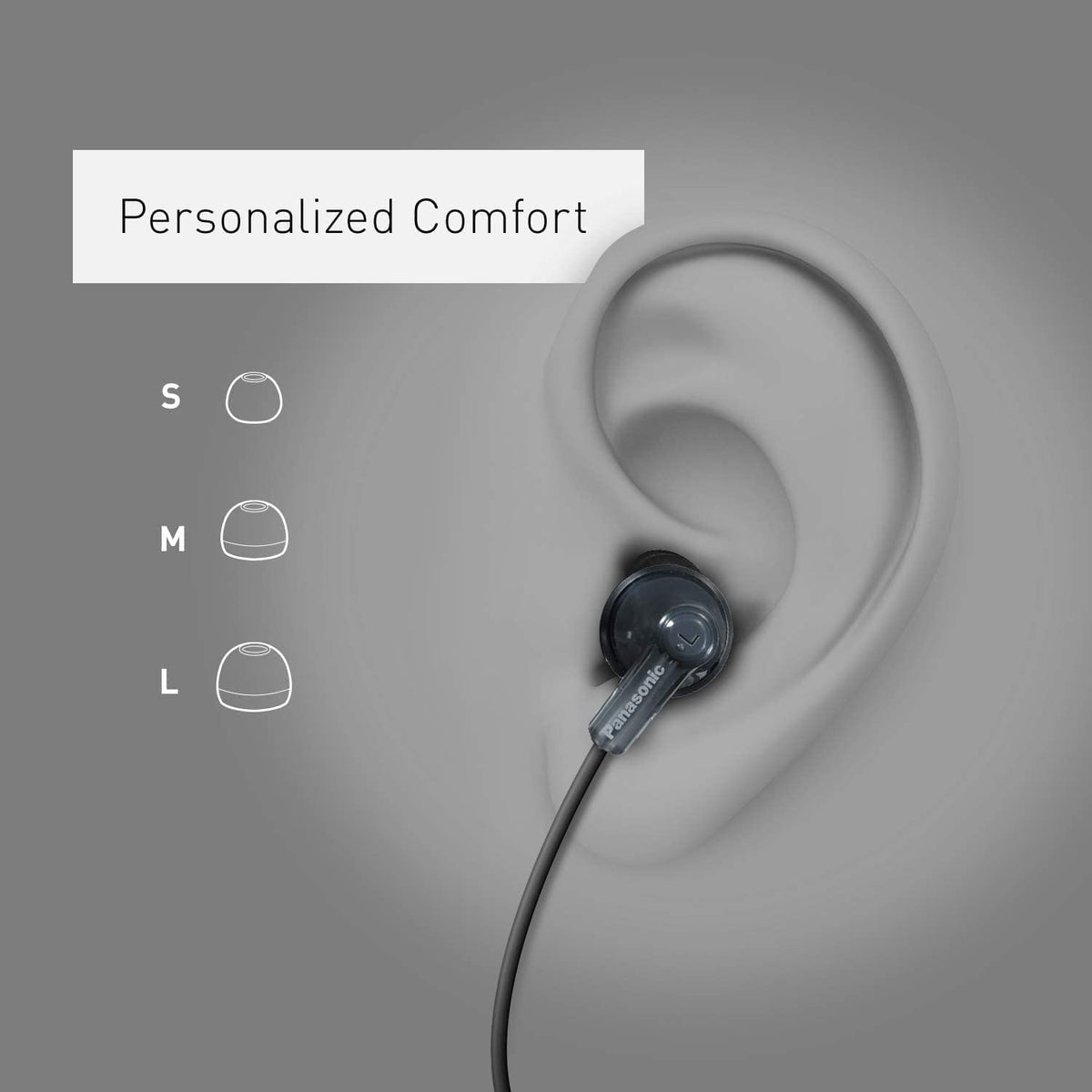 Panasonic ErgoFit In-Ear Earbud Headphones RP-HJE120-G (Green) Dynamic Crystal Clear Sound, Ergonomic Comfort-Fit