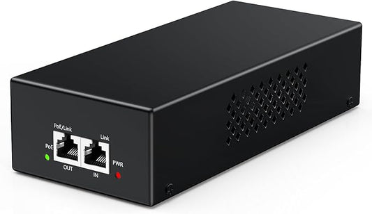 YuanLey Gigabit PoE Injector 90W, 10/100/1000Mbps PoE++ Injector Adapter, IEEE 802.3bt/at/af, Up to 325 Feet, Metal Case Desktop/Wall-Mount, Plug & Play