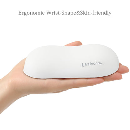 UnivoColors Design-Wave Wrist Rest, Artificial Sheepskin+Memory Foam+Ergonomic+Anti-Slip Gel, Resilience Support During Work and Gaming,Mouse Accessory,White