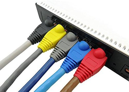 Accessbuy 100 Pack RJ45 CAT6 CAT6E CAT5 CAT5E Ethernet Network Cable Strain Relief Boots Cable Connector Plug Cover Mixed Color for Laptop