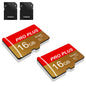 2 Pack Memory Card 16GB with Adapter, High Speed TF Card, UHS-I C10 A1 Memory TF Card for Tablet/Mobile Phone/Camera/Car Audio/Game Console (TF162 Red Gold 16GB)