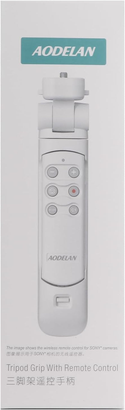 AODELAN Wireless Shooting Grip Tripod with Remote Control for Vlogging, for Sony ZV-E10,ZV-1,ZV-1 II, ZV-1F, a6100, a6400, a6600, a7 III, a7R III, a7R IV, a9, a9 II, Replace Sony GP-VPT2BT（White