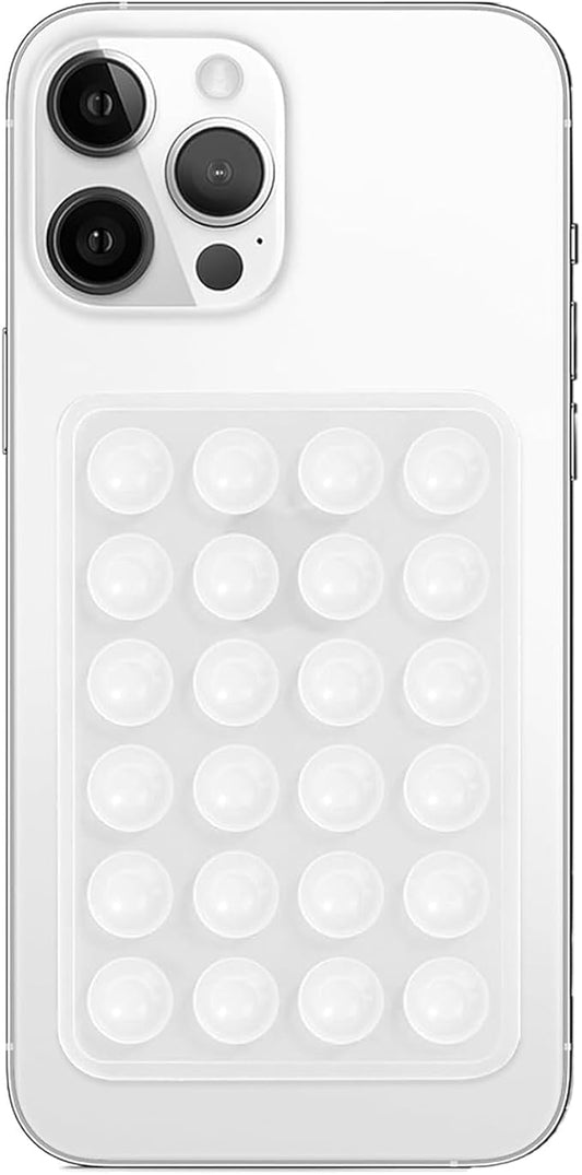Anteel Silicone Suction Phone Case Mount, Non Slip Sticky Phone Grip for Cellphone, Silicon Adhesive Suction Cup Phone Mount, Strong Grip Holder for Selfies and Videos (Translucent)