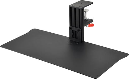 Quick Release Keyboard Desk Mount, Clamp-on Adjustable Tray,18.5x8.7 Inch, Extra Sturdy Single Clamp Design, Height Adjustable Ergonomic Typing for Office, Home, Gaming - Save Desk Space, Special Use