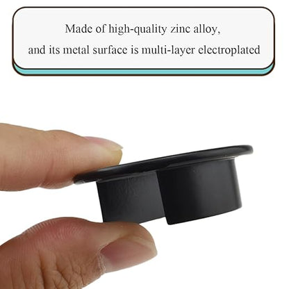 HAHIYO 2Pcs 1.38Inch/35mm Black Zinc Alloy Desk Grommet Wire Grommet Cable Management Cord Hole Cover Desk Wire Hole Insert Wire Organizer for Computer Office Home School Equipment Systems