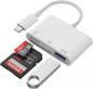SD Card Reader USB C, USBC to Micro SD Memory Card Adapter Dual Slots with USB 2.0 Camera Adapter for Digital Camera, iPhone 15/16/17, iPad, Mac, MacBook Pro/Air, Android, Laptop