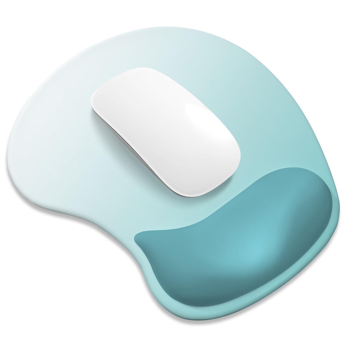 ITNRSIIET Ergonomic Mouse Pad, Cushioned Gel Wrist Rest, Non-Slip Base, Smooth Surface, Compatible with All Mice for Office & Gaming, Desk Accessory, 9.5 x 8.2 inch, Light Green Gradient