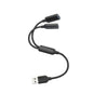 Type-C Connector to Dual USB-A Female Connector Y-type Splitter Cable, 1FT