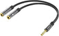 KINGTOP Headset Splitter, 3.5mm Headphone Mic Splitter Cable for Headset with Separate Stereo Audio & Microphone Jacks (Not for Dual Audio Jacks)