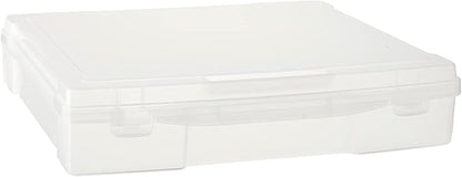 12” x 12” Plastic Scrapbook Storage Case by Simply Tidy - Portable Case for Documents, Papers, Sewing, Crafts - Clear, Bulk 12 Pack